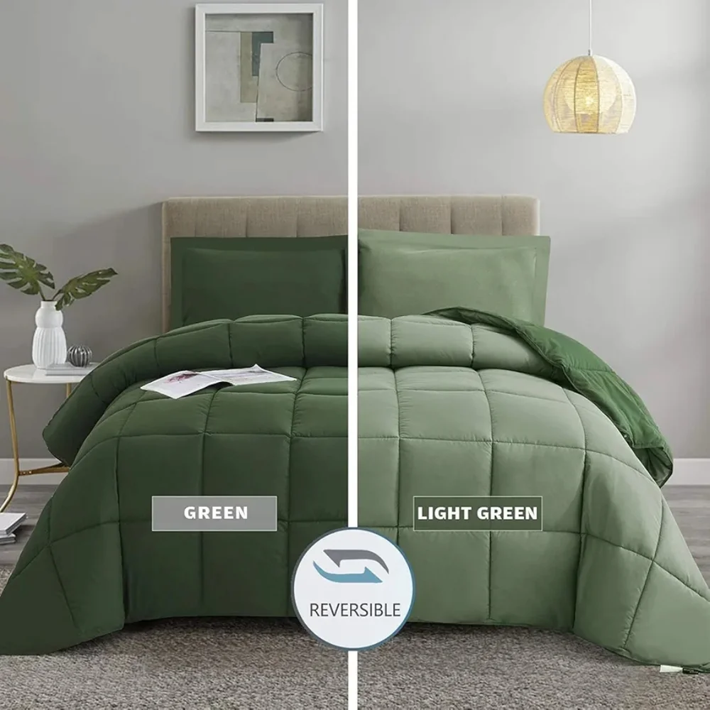 Green Twin/Twin XL Reversible Comforter Duvet